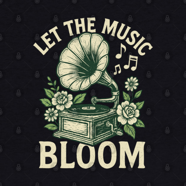 Let the Music Bloom. Dark Floral Vinyl by filiposwear