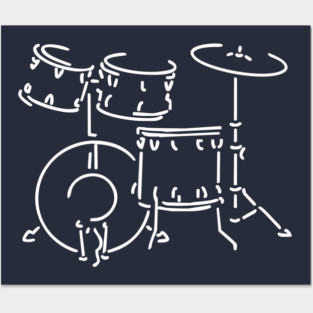Drum Set - White Posters and Art