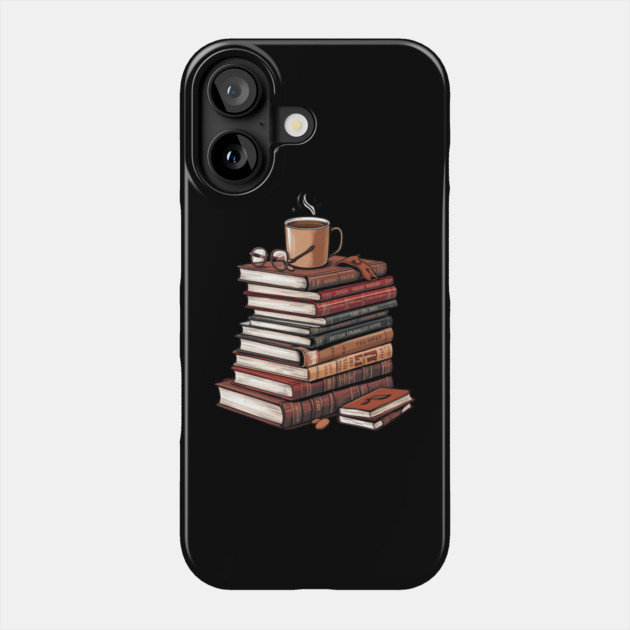 book and coffee Stacked & Steaming Phone Case by SR8891
