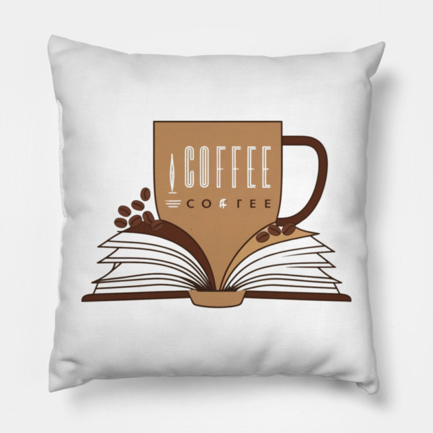 Coffee and books Caffeinated Chapters Pillow by SR8891