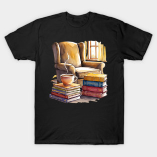 cozy Reading Nook Books and Coffee T-Shirt