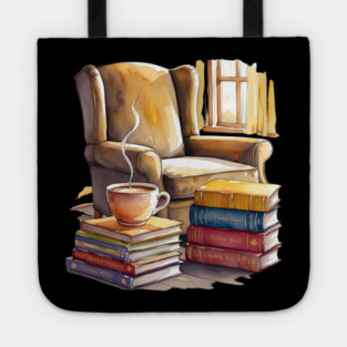 cozy Reading Nook Books and Coffee Tote