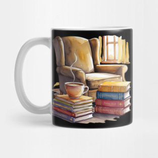 cozy Reading Nook Books and Coffee Mug