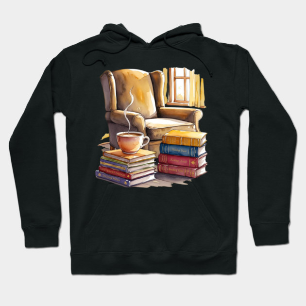 cozy Reading Nook Books and Coffee Hoodie by SR8891