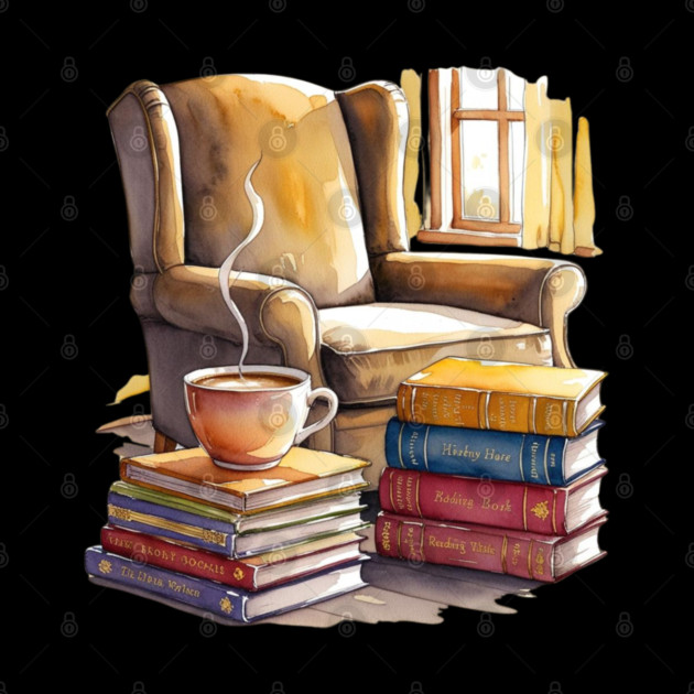 cozy Reading Nook Books and Coffee by SR8891