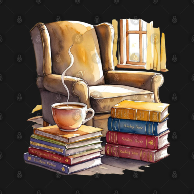cozy Reading Nook Books and Coffee by SR8891