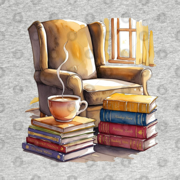 cozy Reading Nook Books and Coffee by SR8891