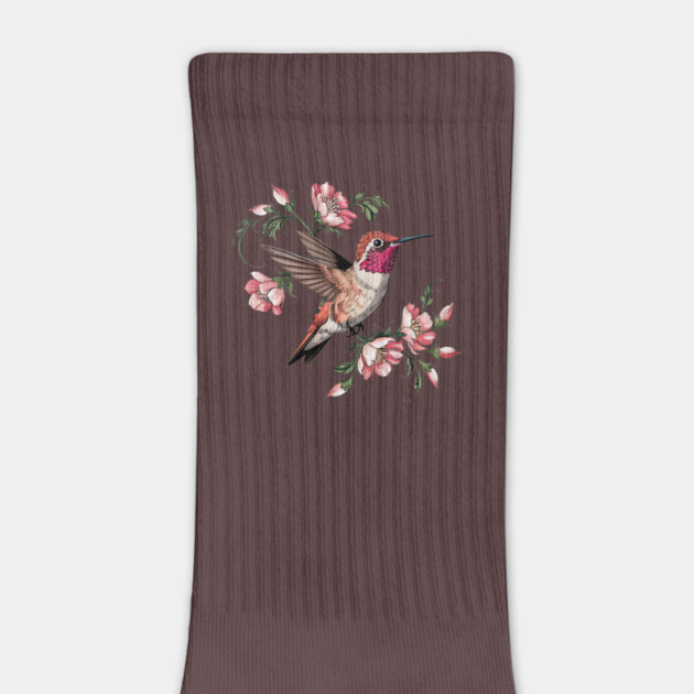 Rufous Hummingbird with Pink Blossoms by BirdsnStuff