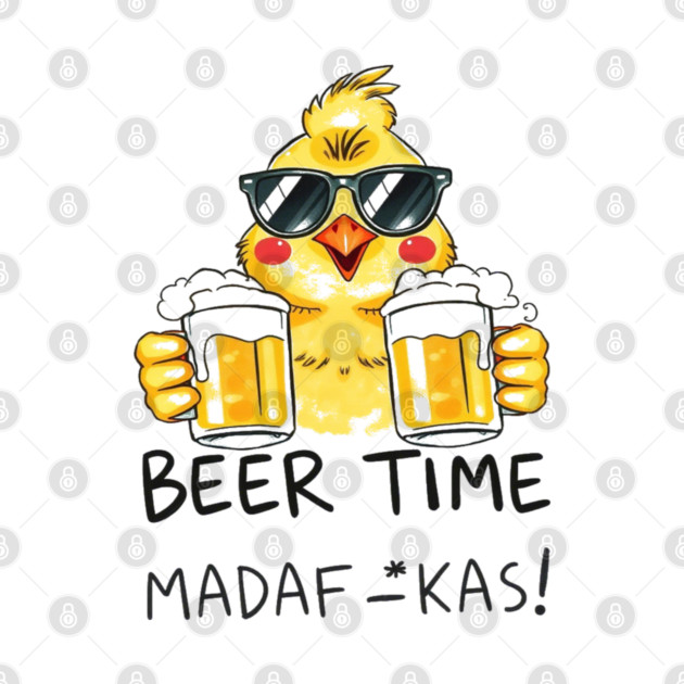Beer Chick Tee - Clucking Good Brew Time - Funny Beer Chick Madafkas by OUTFITPAW