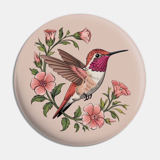 Rufous Hummingbird Among Blossoms Pin by BirdsnStuff