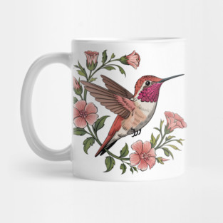 Rufous Hummingbird Among Blossoms Mug