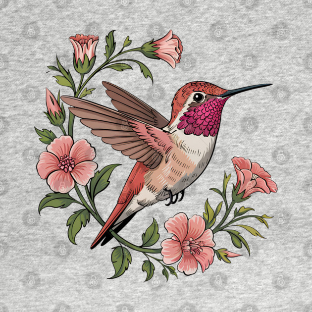 Rufous Hummingbird Among Blossoms by BirdsnStuff