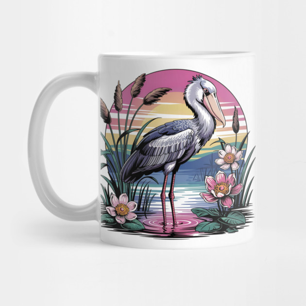 Majestic Shoebill Stork at Sunset for Birdwatchers by BirdsnStuff