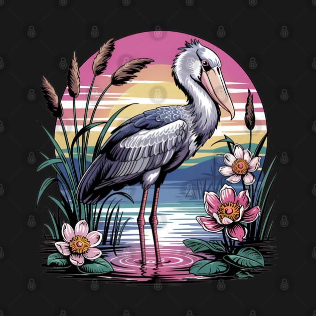 Majestic Shoebill Stork at Sunset for Birdwatchers by BirdsnStuff