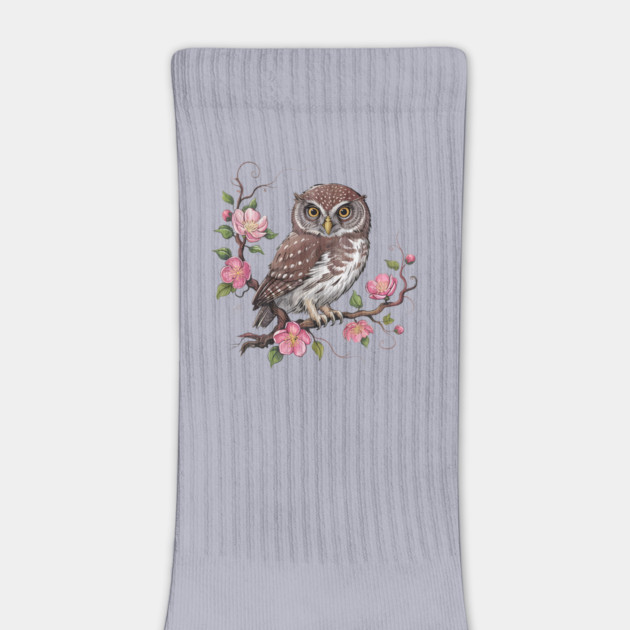 Pygmy Owl with Blossoms for Nature and Bird Lovers by BirdsnStuff