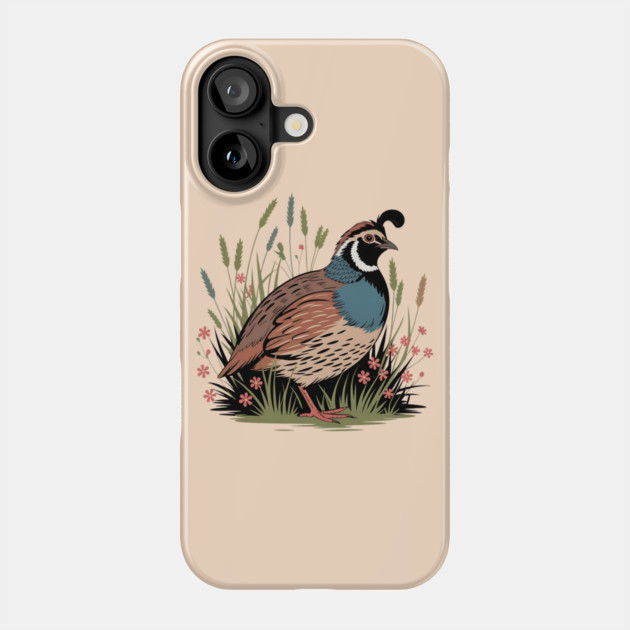 Wildflower Quail in Prairie Grass for Nature Fans Phone Case by BirdsnStuff