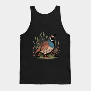 Wildflower Quail in Prairie Grass for Nature Fans Tank Top