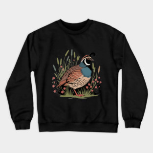 Wildflower Quail in Prairie Grass for Nature Fans Crewneck Sweatshirt