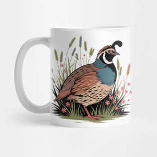 Wildflower Quail in Prairie Grass for Nature Fans Mug