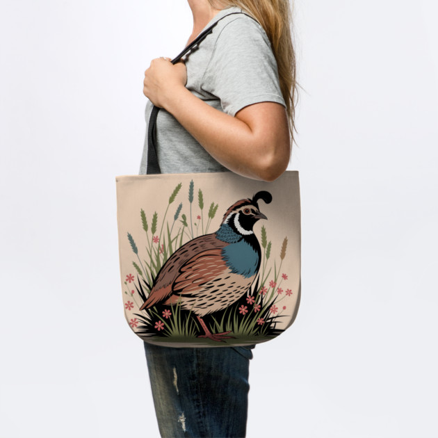 Wildflower Quail in Prairie Grass for Nature Fans by BirdsnStuff