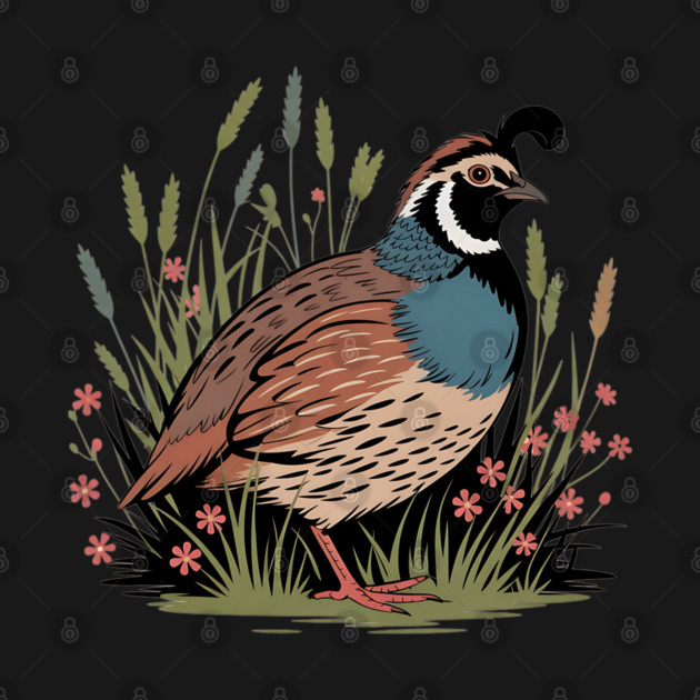 Wildflower Quail in Prairie Grass for Nature Fans by BirdsnStuff