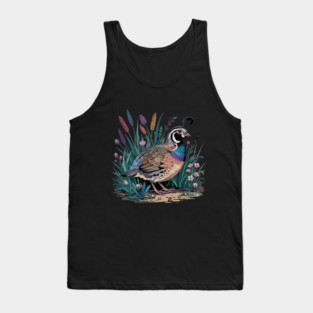 Vibrant Quail in Wild Meadow for Nature Lovers Tank Top