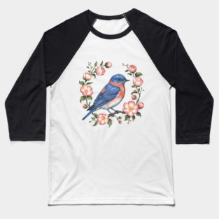 Eastern Bluebird in Blossoms for Nature Lovers Baseball T-Shirt