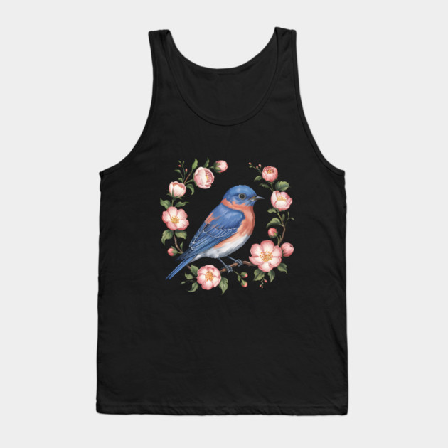 Eastern Bluebird in Blossoms for Nature Lovers Tank Top by BirdsnStuff