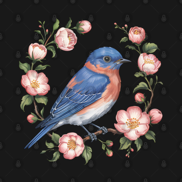 Eastern Bluebird in Blossoms for Nature Lovers by BirdsnStuff