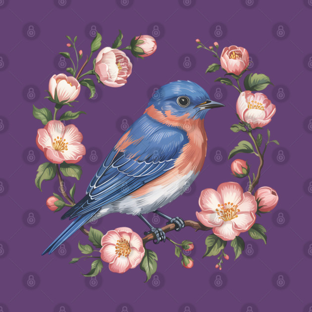 Eastern Bluebird in Blossoms for Nature Lovers by BirdsnStuff