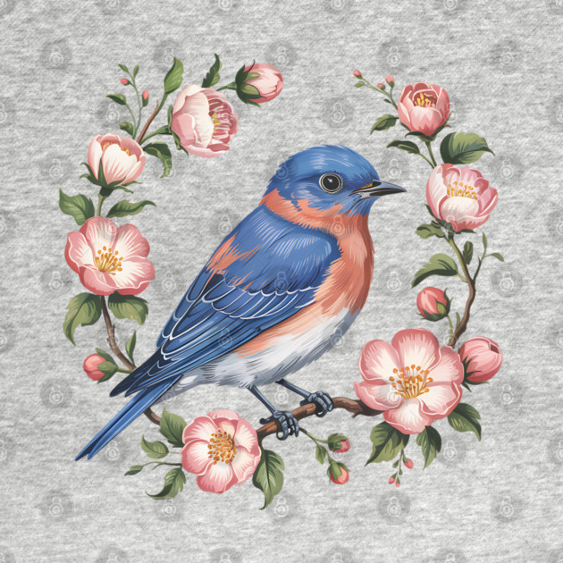Eastern Bluebird in Blossoms for Nature Lovers by BirdsnStuff
