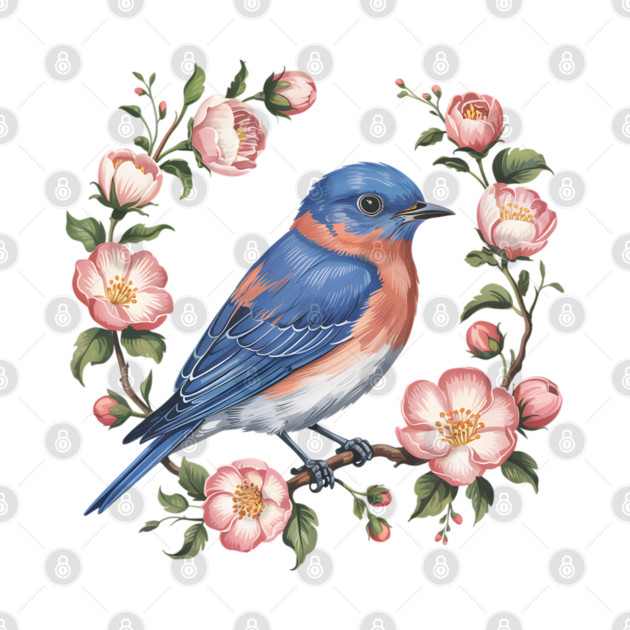 Eastern Bluebird in Blossoms for Nature Lovers by BirdsnStuff