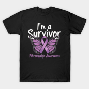 Fibromyalgia Warrior I'm A Survivor Fibromyalgia Awareness T-Shirt