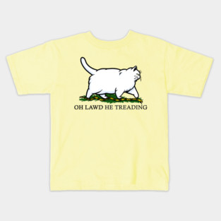 Oh Lawd He Treading Chonky White Cat Kids T-Shirt