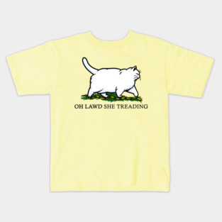 Oh Lawd She Treading Chonky White Cat Kids T-Shirt