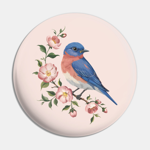 Eastern Bluebird Perched with Blossoms Pin by BirdsnStuff