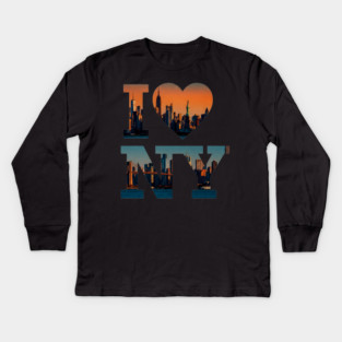 new york shirt funny city pride travel souvenir vacation gift tourist Kids Long Sleeve T-Shirt