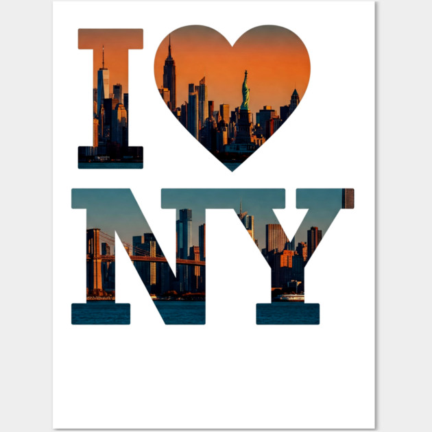 new york shirt funny city pride travel souvenir vacation gift tourist Wall Art by OUTFITPAW