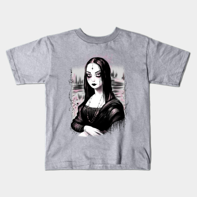 Goth Mona Lisa Kids T-Shirt by H. R. Sinclair