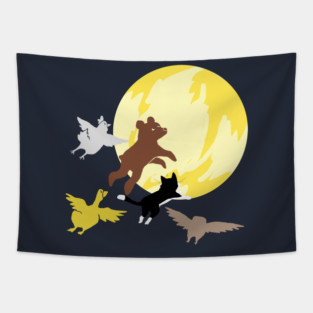 Little Bear and Friends Fly to the Moon Tapestry