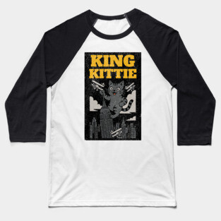 King Kittie – Giant Cat City Takeover Baseball T-Shirt