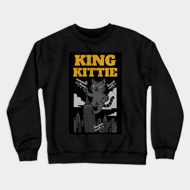King Kittie – Giant Cat City Takeover Crewneck Sweatshirt by DonWillisJrArt