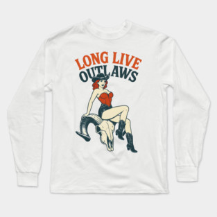 Pin Up Girl Long Live Outlaws Long Sleeve T-Shirt