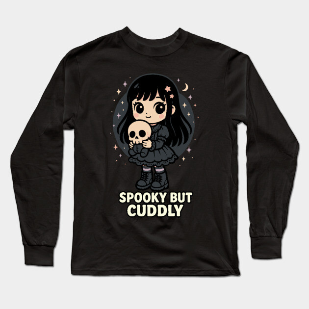 Spooky But Cuddly Goth Kawaii Long Sleeve T-Shirt by belownormal