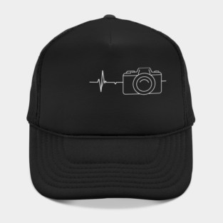Minimalist Camera Heartbeat Photo. camera heartbeat, photography lover, minimalist photo, creative passion. Hat