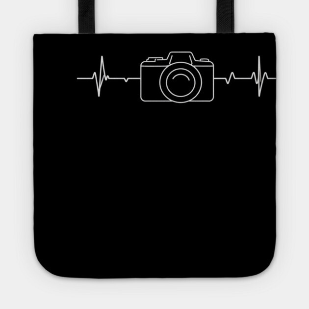 Minimalist Camera Heartbeat Photo. camera heartbeat, photography lover, minimalist photo, creative passion. Tote by OUTFITPAW