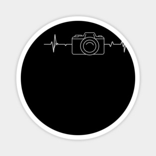 Minimalist Camera Heartbeat Photo. camera heartbeat, photography lover, minimalist photo, creative passion. Magnet