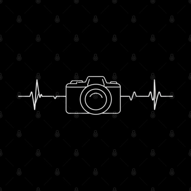 Minimalist Camera Heartbeat Photo. camera heartbeat, photography lover, minimalist photo, creative passion. by OUTFITPAW