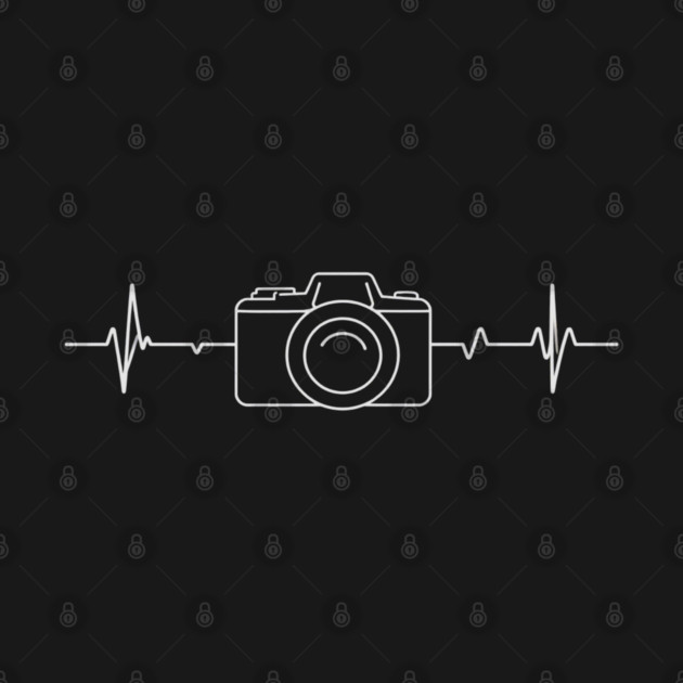 Minimalist Camera Heartbeat Photo. camera heartbeat, photography lover, minimalist photo, creative passion. by OUTFITPAW