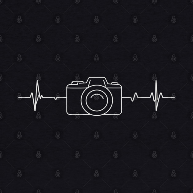 Minimalist Camera Heartbeat Photo. camera heartbeat, photography lover, minimalist photo, creative passion. by OUTFITPAW